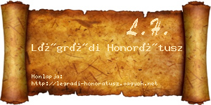 Légrádi Honorátusz névjegykártya